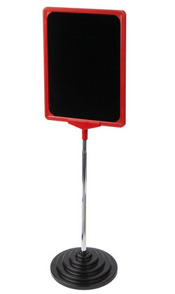 Sign Holder for Tabletops, 2 Inserts 2 Color Options, Round Stepped Base