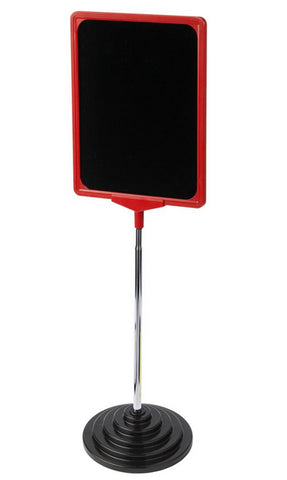 Sign Holder for Tabletops, 2 Inserts 2 Color Options, Round Stepped Base