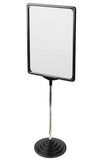 11 x 14 Sign Holder for Tabletops, Round Stepped Base, 2 Display Options   Black