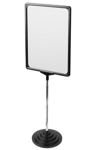 11 x 14 Sign Holder for Tabletops, Round Stepped Base, 2 Display Options   Black
