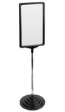 7 x 11 Sign Holder for Tabletops, Round Stepped Base, 2 Display Options   Black