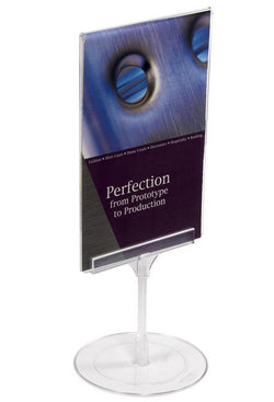 7 x 11 Sign Holder for Tabletop Use, Double Sided, Side Insert   Clear 19171