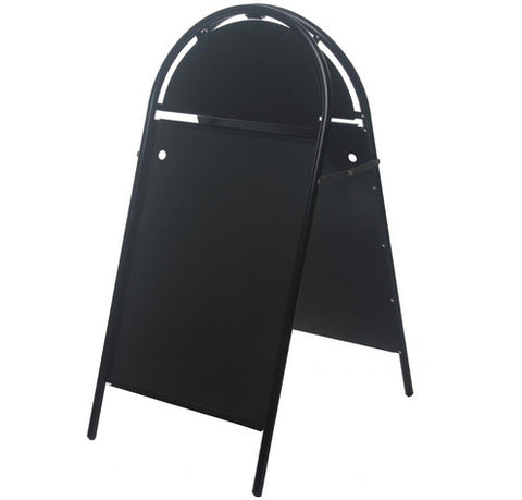 A frame Sidewalk Sign with Magnetic Lens, Separate Headers, 2 Sided   Black