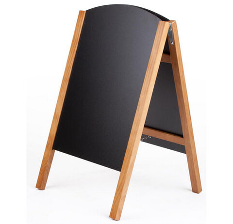 A frame Chalkboard, Black Wet Erase Surface, Removable Boards, 2 Sided, Teak