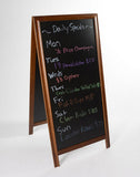 A frame Chalkboard, Black Surface for Wet Erase Pens, 2 Sided   Dark Brown