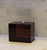 6.1 x 8.9 x 4.4 Acrylic Ballot Box with Lock, 6 x 4 Sign Holder   Amber 19215