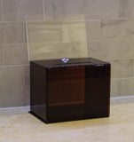 6.1 x 8.9 x 4.4 Acrylic Ballot Box with Lock, 6 x 4 Sign Holder   Amber 19215