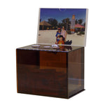 6.1 x 8.9 x 4.4 Acrylic Ballot Box with Lock, 6 x 4 Sign Holder   Amber 19215