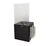 Metal Ballot Box w/ 8.5 x 11 Header, Side Pocket, Pen Lock, Wall Mount   Black