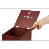 10.1 x 13.9 x 9.5 Wooden Ballot Box w/ Sign Holder, Side Pocket, Pen & Lock,