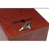 10.1 x 13.9 x 9.5 Wooden Ballot Box w/ Sign Holder, Side Pocket, Pen & Lock,