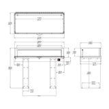 48X20X38" Glass Showcase Flip Top 47X20X7.8" Wood Base Floor Display Lock Key 19303