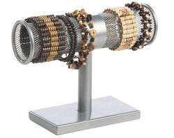 Jewelry Display with Steel Mesh T Bar for Bracelets, Earrings Chains