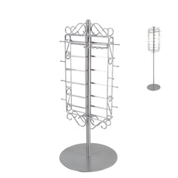 Adjustable Jewelry Display Rotating with Hook and Earring Holes Silver 19329