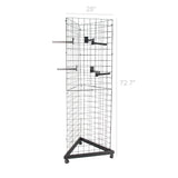 3 Sided Gridwall Fixtures Wheeled Bases, (12) Faceout Hooks Black 19370