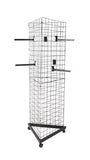 3 Sided Gridwall Fixtures Wheeled Bases, (12) Faceout Hooks Black 19370