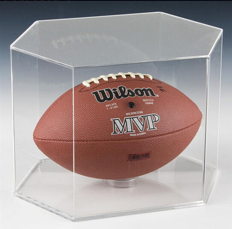 Sports Display Case w/ Clear Acrylic Panels Base, Lift Off Top for Footballs