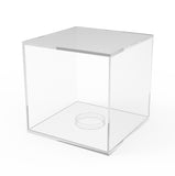 FixtureDisplays? 3.4 Cube Baseball Display Case Golf Ball Showcase with Lift-Off Top, Removable Riser, Clear Acrylic 19387