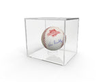 FixtureDisplays? 3.4 Cube Baseball Display Case Golf Ball Showcase with Lift-Off Top, Removable Riser, Clear Acrylic 19387