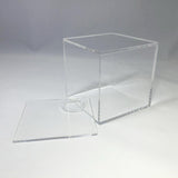 FixtureDisplays? 3.4 Cube Baseball Display Case Golf Ball Showcase with Lift-Off Top, Removable Riser, Clear Acrylic 19387