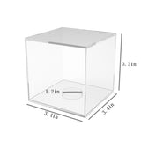 FixtureDisplays? 3.4 Cube Baseball Display Case Golf Ball Showcase with Lift-Off Top, Removable Riser, Clear Acrylic 19387