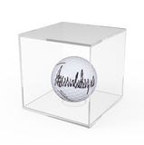 FixtureDisplays? 3.4 Cube Baseball Display Case Golf Ball Showcase with Lift-Off Top, Removable Riser, Clear Acrylic 19387