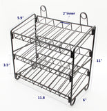 FixtureDisplays 11.8 x 12.5 x 6.0 3-Tier Countertop Wire Rack Cup, Coffee Pods, Bottle, Syrup, Spice Jars, Black 19393