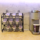 FixtureDisplays 11.8 x 12.5 x 6.0 3-Tier Countertop Wire Rack Cup, Coffee Pods, Bottle, Syrup, Spice Jars, Black 19393