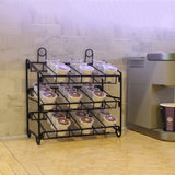 FixtureDisplays 11.8 x 12.5 x 6.0 3-Tier Countertop Wire Rack Cup, Coffee Pods, Bottle, Syrup, Spice Jars, Black 19393