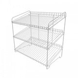 24 Wide X 14.9 Deep X 23.2 Tall 3-Open-Shelf Wire Rack for Countertop Chips Snack Book Display Organizer Concession Theatre Kitchen Pantry Stand WHITE 19396