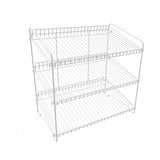 24 Wide X 14.9 Deep X 23.2 Tall 3-Open-Shelf Wire Rack for Countertop Chips Snack Book Display Organizer Concession Theatre Kitchen Pantry Stand WHITE 19396