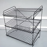 24 Wide X 14.9 Deep X 23.2 Tall 3-Open-Shelf Wire Rack for Countertop Chips Snack Book Display Organizer Concession Theatre Kitchen Pantry Stand Black 19396