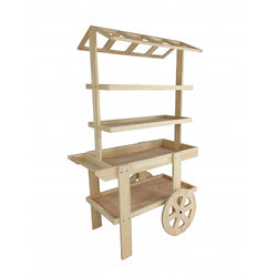 Flower Cart Vending Cart Farmers Market County Fair Wagon Wood RollingKiosk