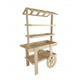 Flower Cart Vending Cart Farmers Market County Fair Wagon Wood RollingKiosk