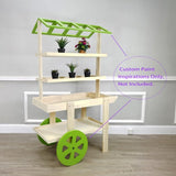 Flower Cart Vending Cart Farmers Market County Fair Wagon Wood RollingKiosk