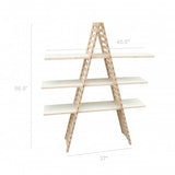 45.6W x 57H x 13D Wooden Retail Shelving Unit w/ 3 Shelves, A Frame Design