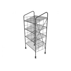 24.3 x 41.9 x 14.7 Bakery Display Rack w/ Wheels, 4 Wire Gravity Shelves