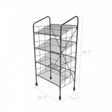 24.3 x 41.9 x 14.7 Bakery Display Rack w/ Wheels, 4 Wire Gravity Shelves