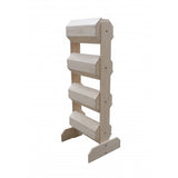 21.0 x 53.0 x 17.0 Tiered Wooden Display, Floorstanding, 4 Bins   Oak 19407