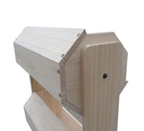 21.0 x 53.0 x 17.0 Tiered Wooden Display, Floorstanding, 4 Bins   Oak 19407