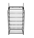 30w Bakery Display Rack w/ Wheels, 6 Shelves Header   Black