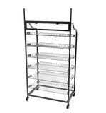 30w Bakery Display Rack w/ Wheels, 6 Shelves Header   Black