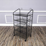FixtureDisplays? 24.8 X 16.5 X 48 Bakery Display Rack w/Wheels, 5 Adjustable Shelves & 2 Sign Holders - Black