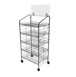 24.8 x 58 x 16.5 Bakery Display Rack w/Wheels