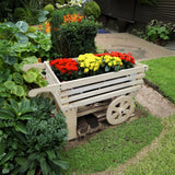 52.4x26x29.7" Solid Pine Wood Flower Cart Push Wagon Function Wheels 19412-WOOD WHEEL