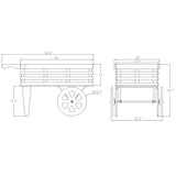 52.4x26x29.7" Solid Pine Wood Flower Cart Push Wagon Function Wheels 19412-WOOD WHEEL