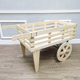 52.4x26x29.7" Solid Pine Wood Flower Cart Push Wagon Function Wheels 19412-WOOD WHEEL