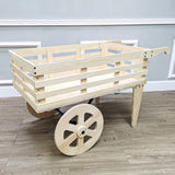 52.4x26x29.7" Solid Pine Wood Flower Cart Push Wagon Function Wheels 19412-WOOD WHEEL