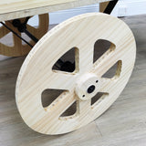 52.4x26x29.7" Solid Pine Wood Flower Cart Push Wagon Function Wheels 19412-WOOD WHEEL