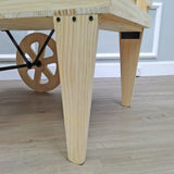 52.4x26x29.7" Solid Pine Wood Flower Cart Push Wagon Function Wheels 19412-WOOD WHEEL